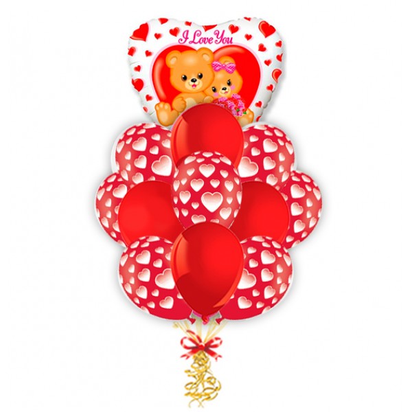 Букет из воздушных шаров " С Днем Святого Валентина "