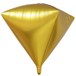 Шар фольгированный 3D Алмаз Золото 24/61 см