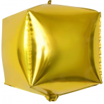Шар фольгированный 3D Куб Золото 24/61 см