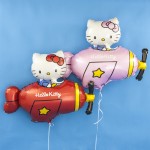 Шар (36''/91 см) Фигура, Hello Kitty, Котенок в самолете, Розовый