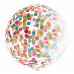 Шар прозрачный Bubble 65 см. с конфетти ассорти (круги)