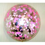 Шар прозрачный Bubble 65 см. с конфетти розовые