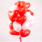 Букет из воздушных  шариков Красно-белые Сердца