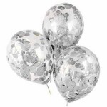 Воздушные шарики с конфетти " Серебро "