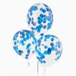 Воздушные шарики с конфетти " Голубой "