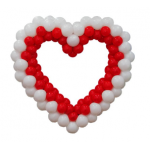 Фигура из воздушных шариков Красно-белое сердце