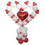 Фигура из воздушных шариков Сердце на стойке
