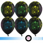 Воздушные шарики С Днем Рождения (звезды,черные)