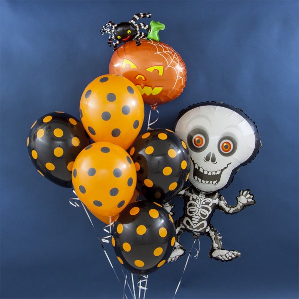 Букет из воздушных шариков Хэллоуин, Скеллетон