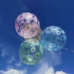 Шар (20''/51 см) Сфера 3D, Deco Bubble, Голубые круги, Прозрачный, Кристал