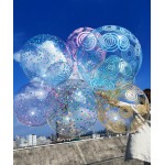 Шар (20''/51 см) Сфера 3D, Deco Bubble, Голубые круги, Прозрачный, Кристал