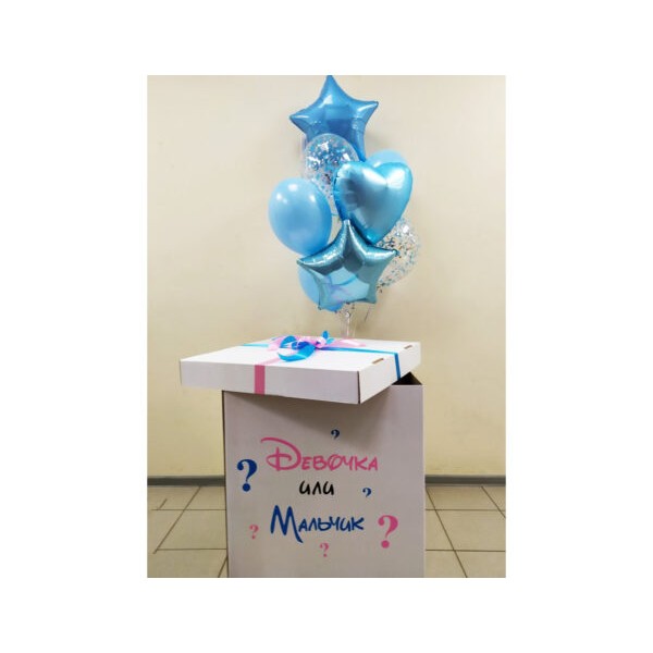 Коробка-сюрпиз с воздушными шарами Мальчик или Девочка