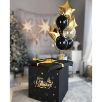 Коробка-сюрприз с воздушными шарами c Днем Рождения №21