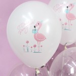 Воздушный Шар (12''/30 см) Фламинго, С Днем Рождения!