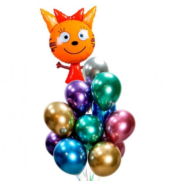 Букет воздушных шаров На День Рождения! Карамелька, хром